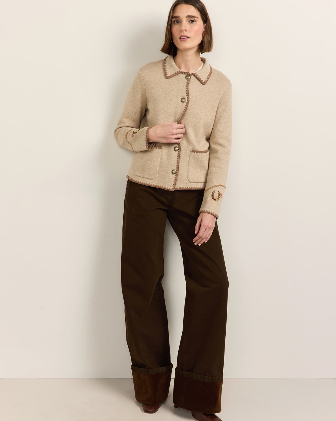 Western Souvenir Cardigan Natural - alternate view 5