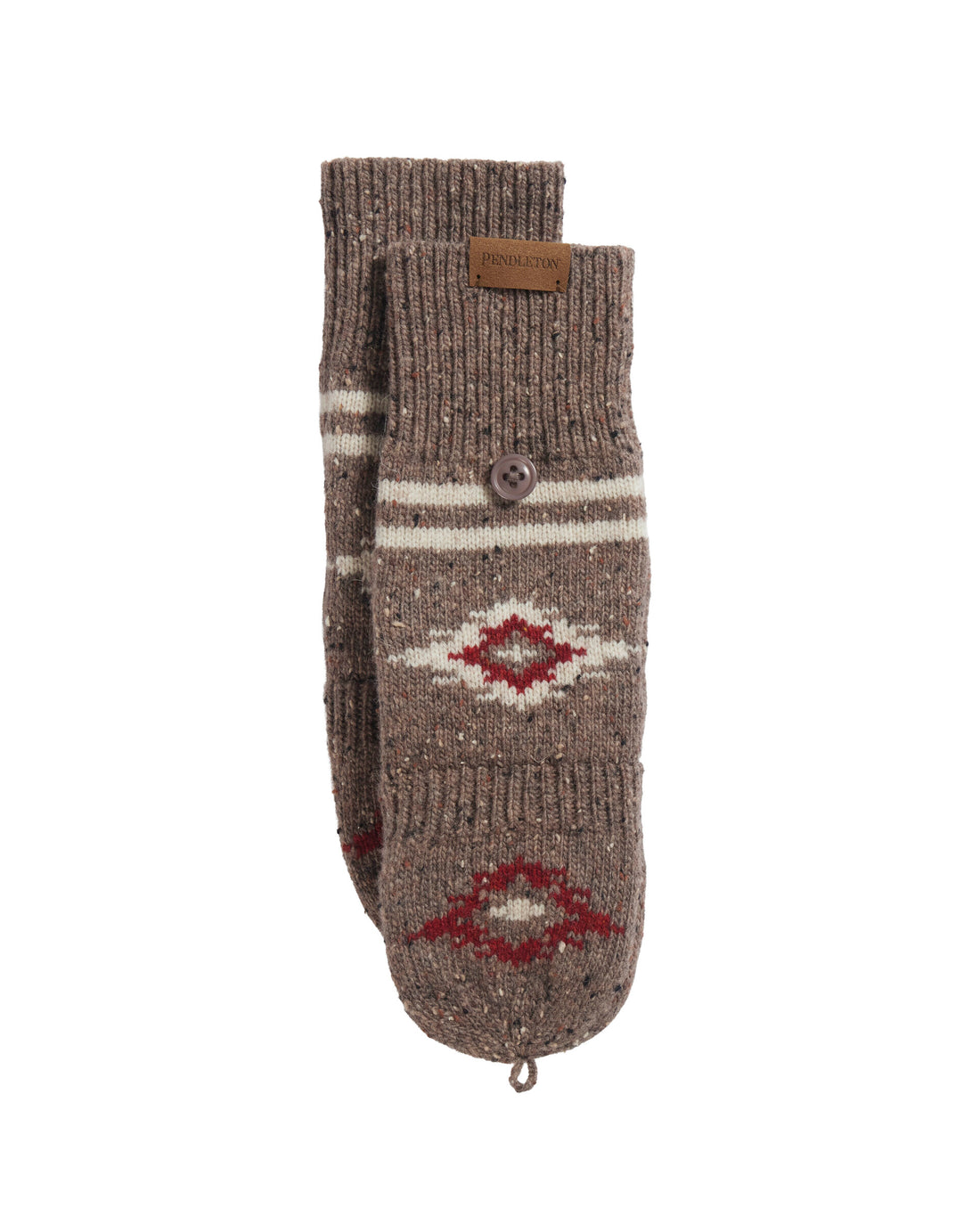 Pendleton Lambswool Convertible Mittens - Bison Brown, view 2