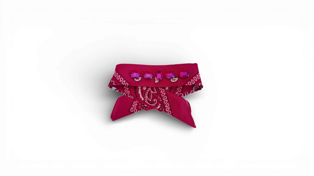 Pink Bejeweled Bandana