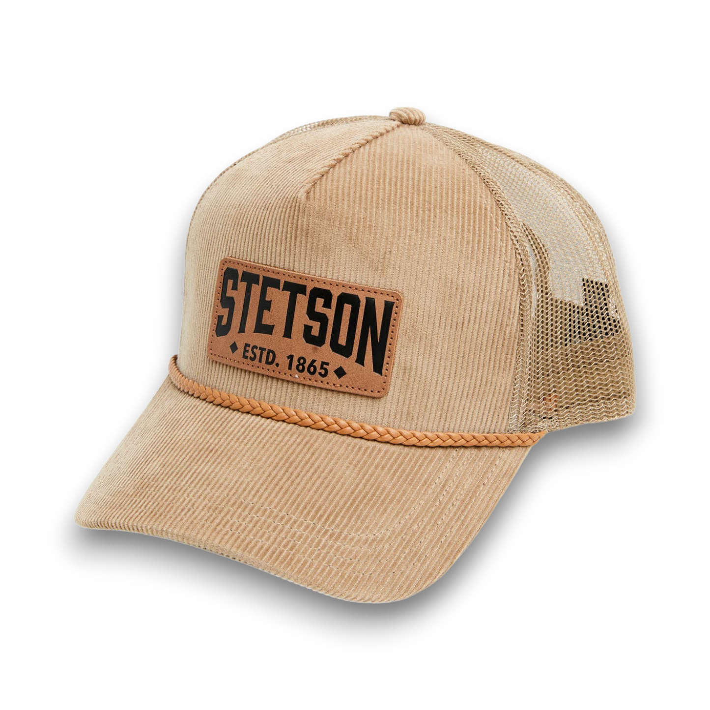 Stetson Leather Patch Trucker Ball Cap