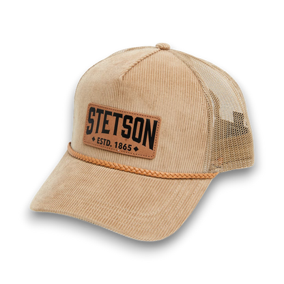 Stetson Leather Patch Trucker Ball Cap