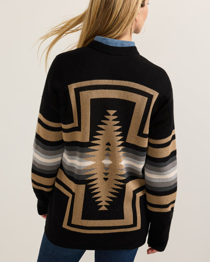 Pendleton Women's Sierra Springs Cotton Cardigan in Black Mix