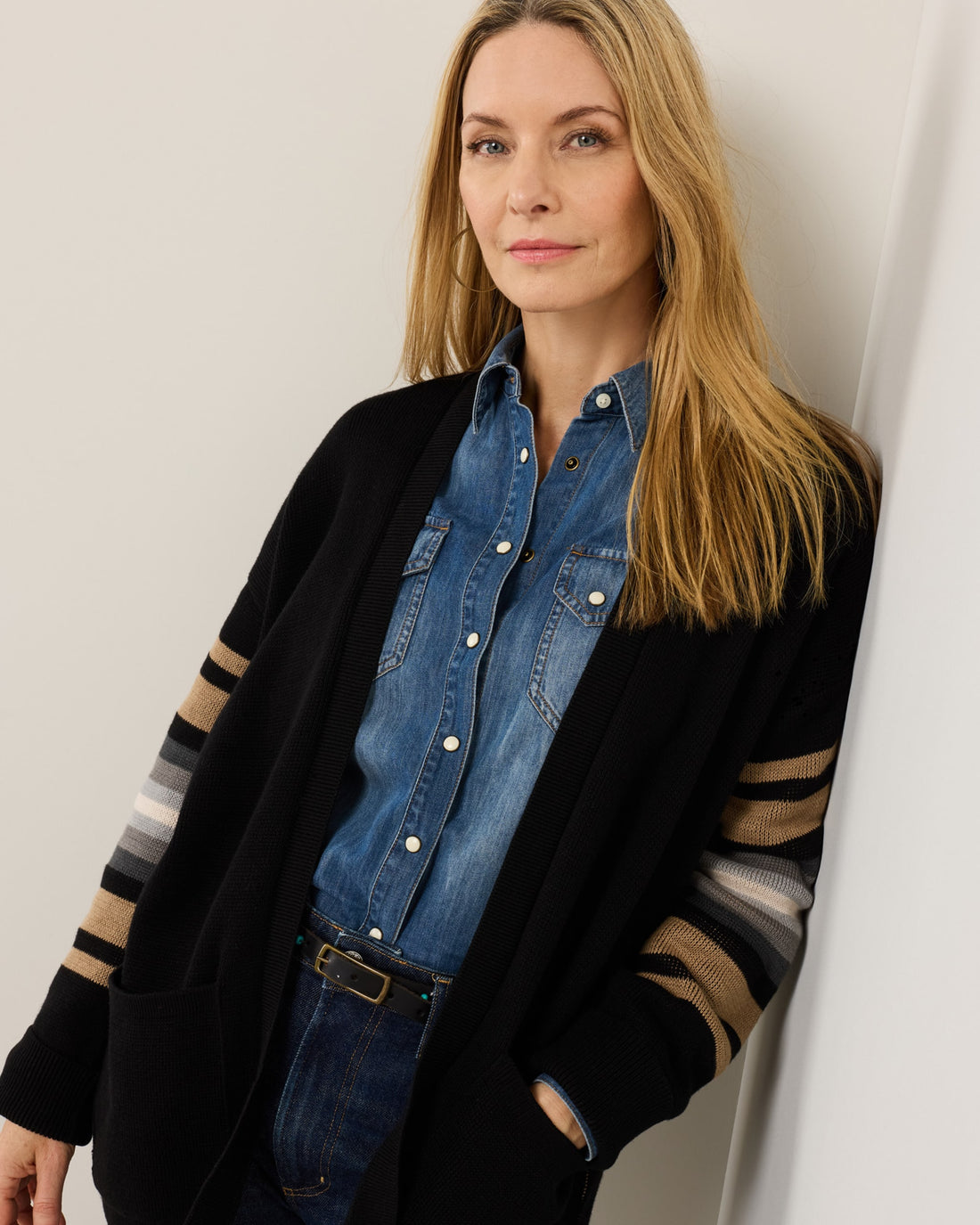 Sierra Springs Cardigan Black Mix - alternate view 1