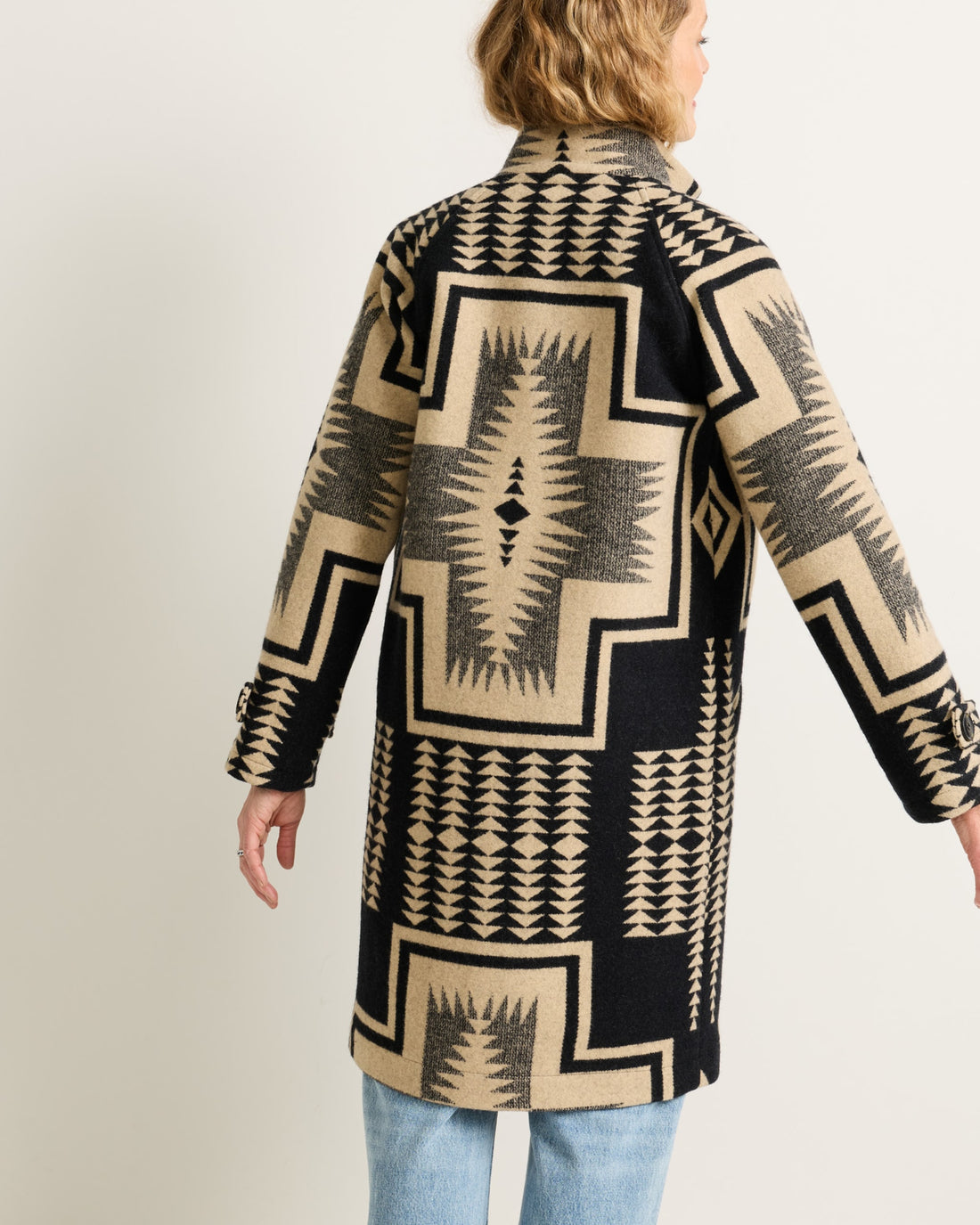 Timberline Wool Coat Black/Tan Harding - alternate view 1