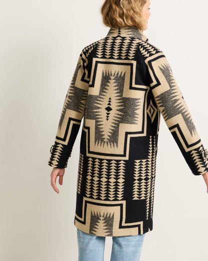 Timberline Wool Coat Black/Tan Harding - alternate view 1