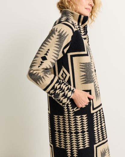 Timberline Wool Coat Black/Tan Harding - alternate view 2
