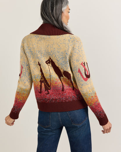 Pendleton Women's Western Scenic Cotton Cardigan in Sunrise Ombre