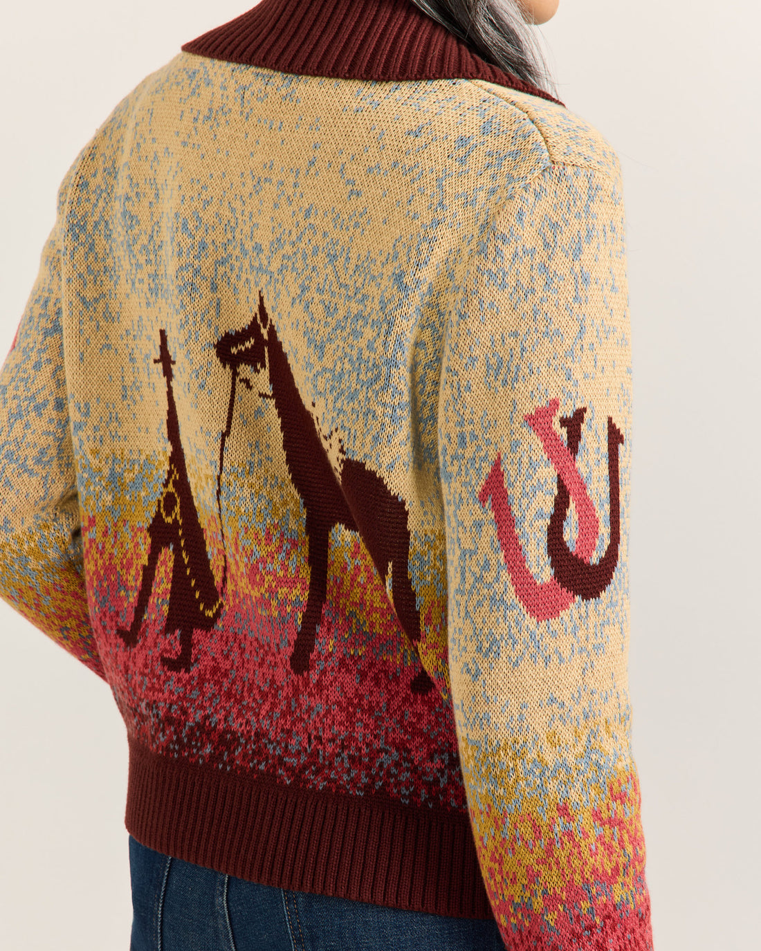 Western Scenic Cardigan Sunrise Ombre - alternate view 3