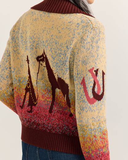Western Scenic Cardigan Sunrise Ombre - alternate view 3