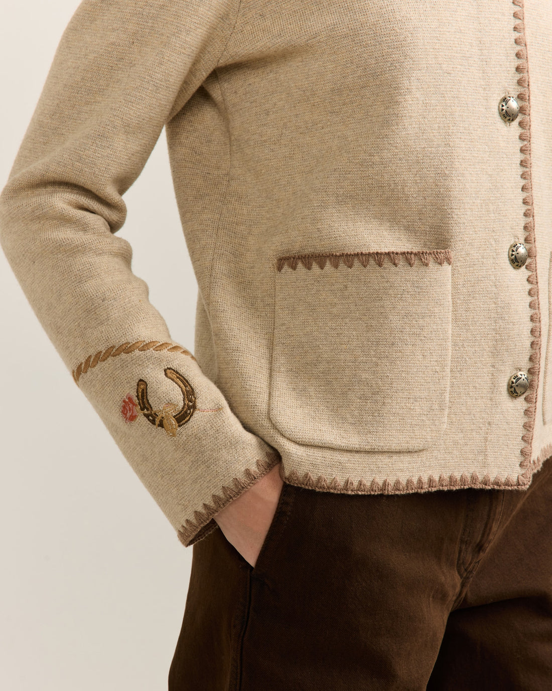 Western Souvenir Cardigan Natural - alternate view 4