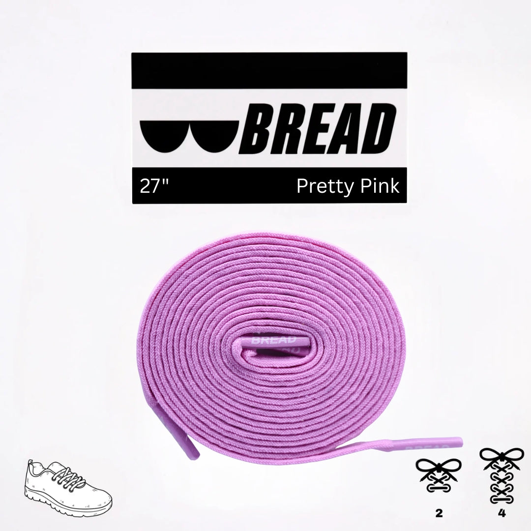 Stretchy Travel Shoelaces By Bread - Pretty Pink