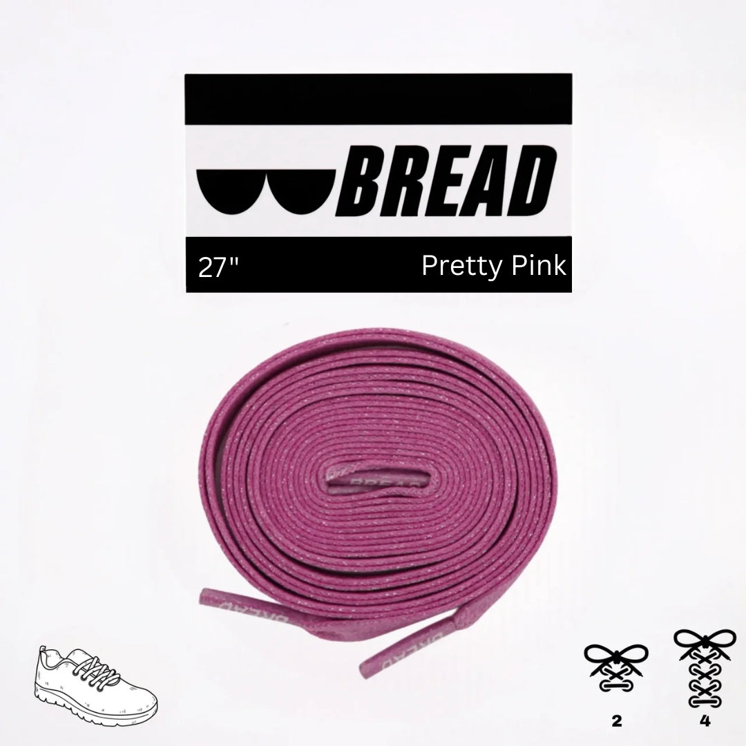 Stretchy Travel Shoelaces By Bread - Pretty Pink