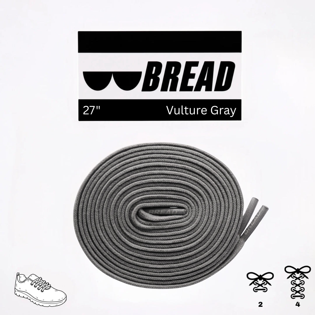 Stretchy Travel Shoelaces By Bread - Vulture Gray