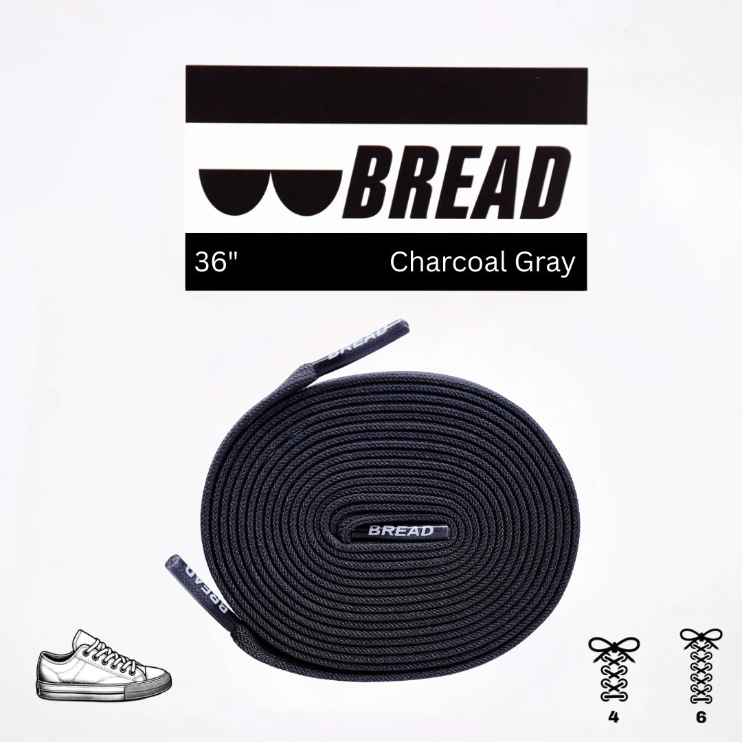 Stretchy Travel Shoelaces By Bread - Charcoal Grey