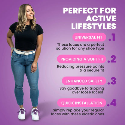 Stretchy Travel Shoelaces By Bread - Cosmic Purple