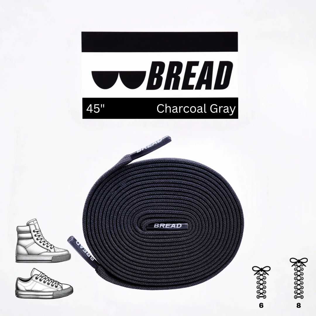 Stretchy Travel Shoelaces By Bread - Charcoal Grey