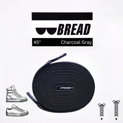 Stretchy Travel Shoelaces By Bread - Charcoal Grey