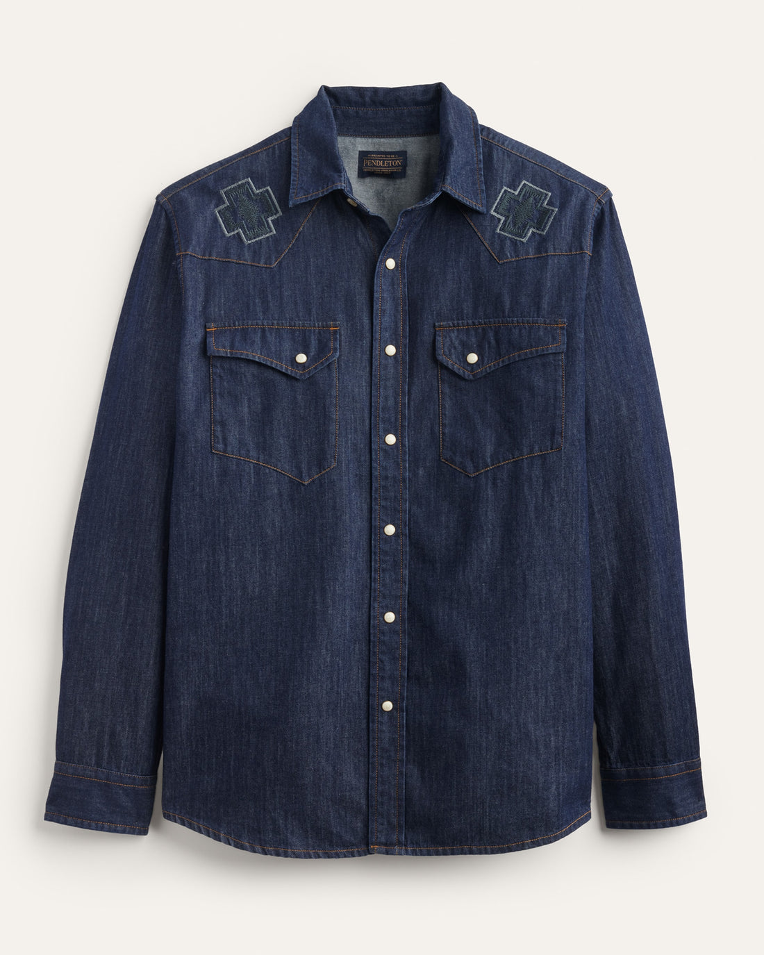 Pendleton Gambler Denim Shirt in Dark Denim/Rodeo - front