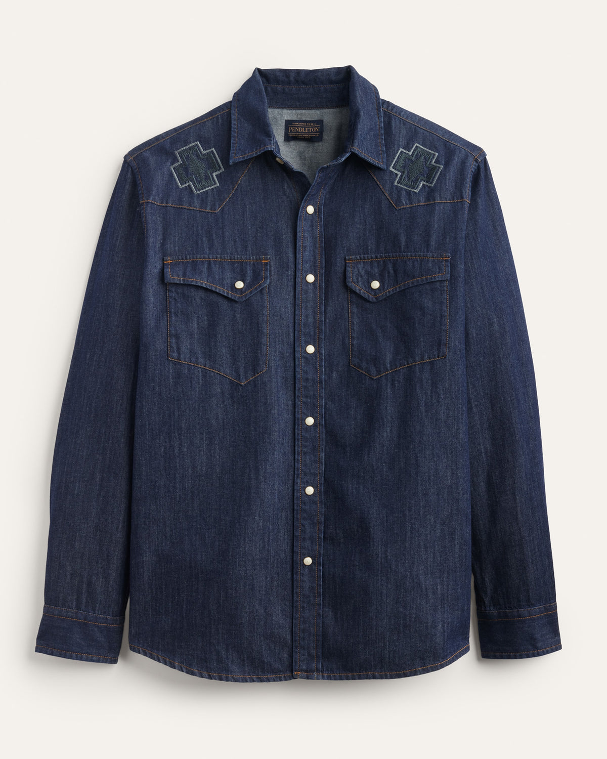 Pendleton Gambler Denim Shirt in Dark Denim/Rodeo - front