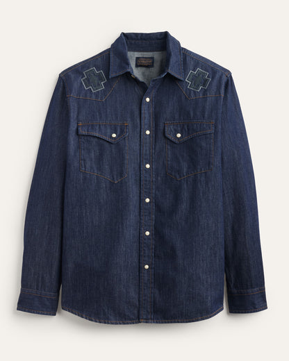 Pendleton Gambler Denim Shirt in Dark Denim/Rodeo - front