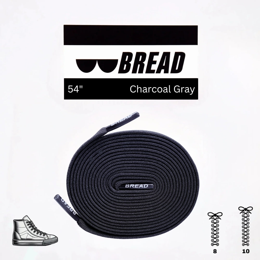 Stretchy Travel Shoelaces By Bread - Charcoal Grey