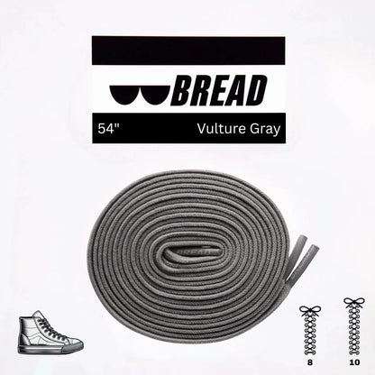 Stretchy Travel Shoelaces By Bread - Vulture Gray