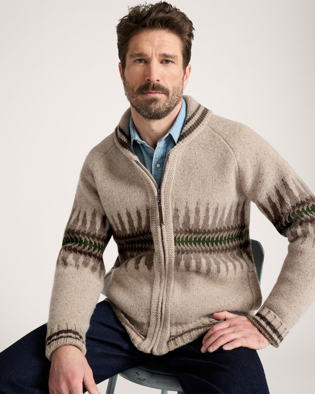 Pendleton Sawtooth Buck Zip Sweater back