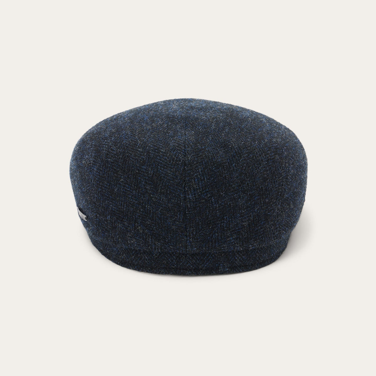 Stetson Wool Herringbone Driver Cap in Navy herringbone, back view