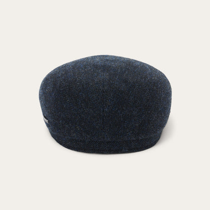 Stetson Wool Herringbone Driver Cap in Navy herringbone, back view
