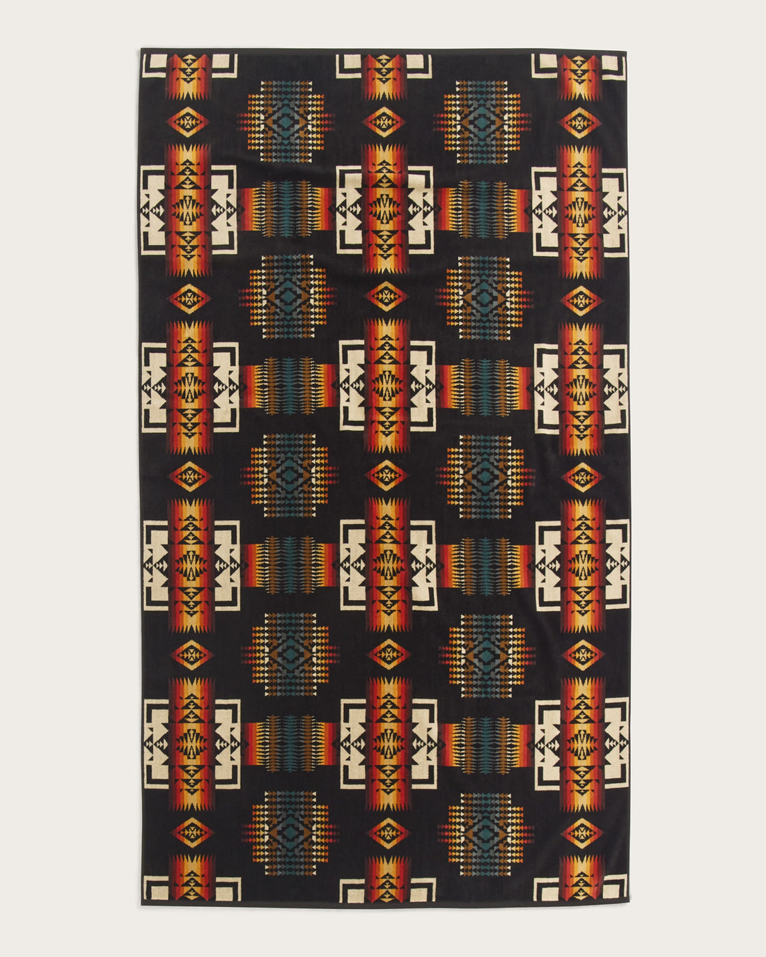 Pendleton Oversized Jacquard Spa Towel in Black, view 1