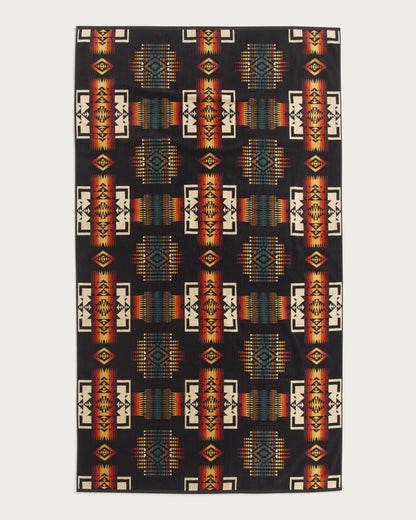 Pendleton Oversized Jacquard Spa Towel in Black, view 1