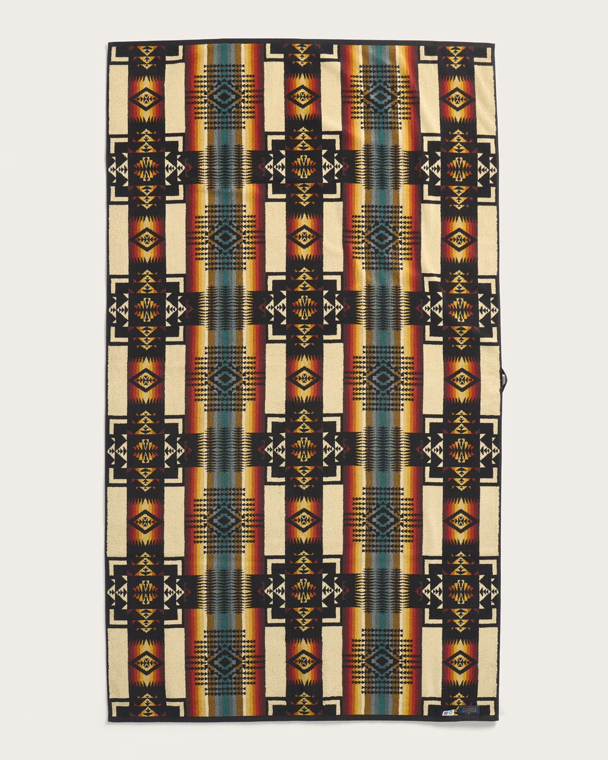 Pendleton Oversized Jacquard Spa Towel in Black, view 2