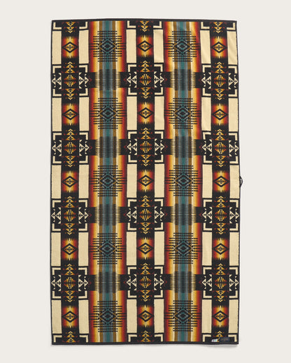 Pendleton Oversized Jacquard Spa Towel in Black, view 2