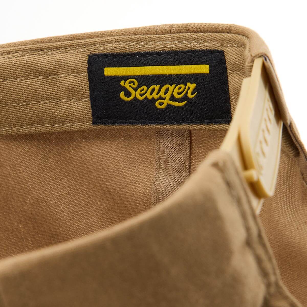 Seager Badge Snapback Cap British Khaki