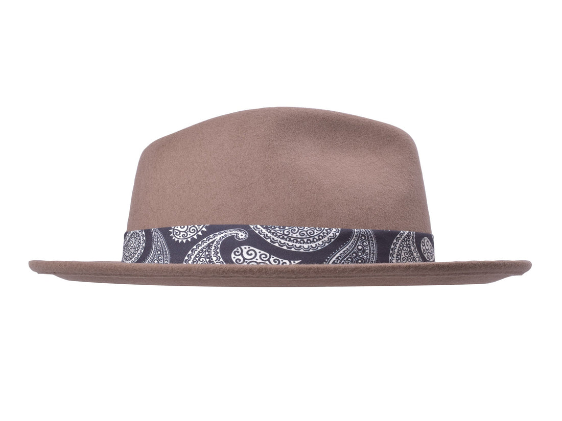 Bigalli Casual Wool Felt Fedora Hat Lash in khaki