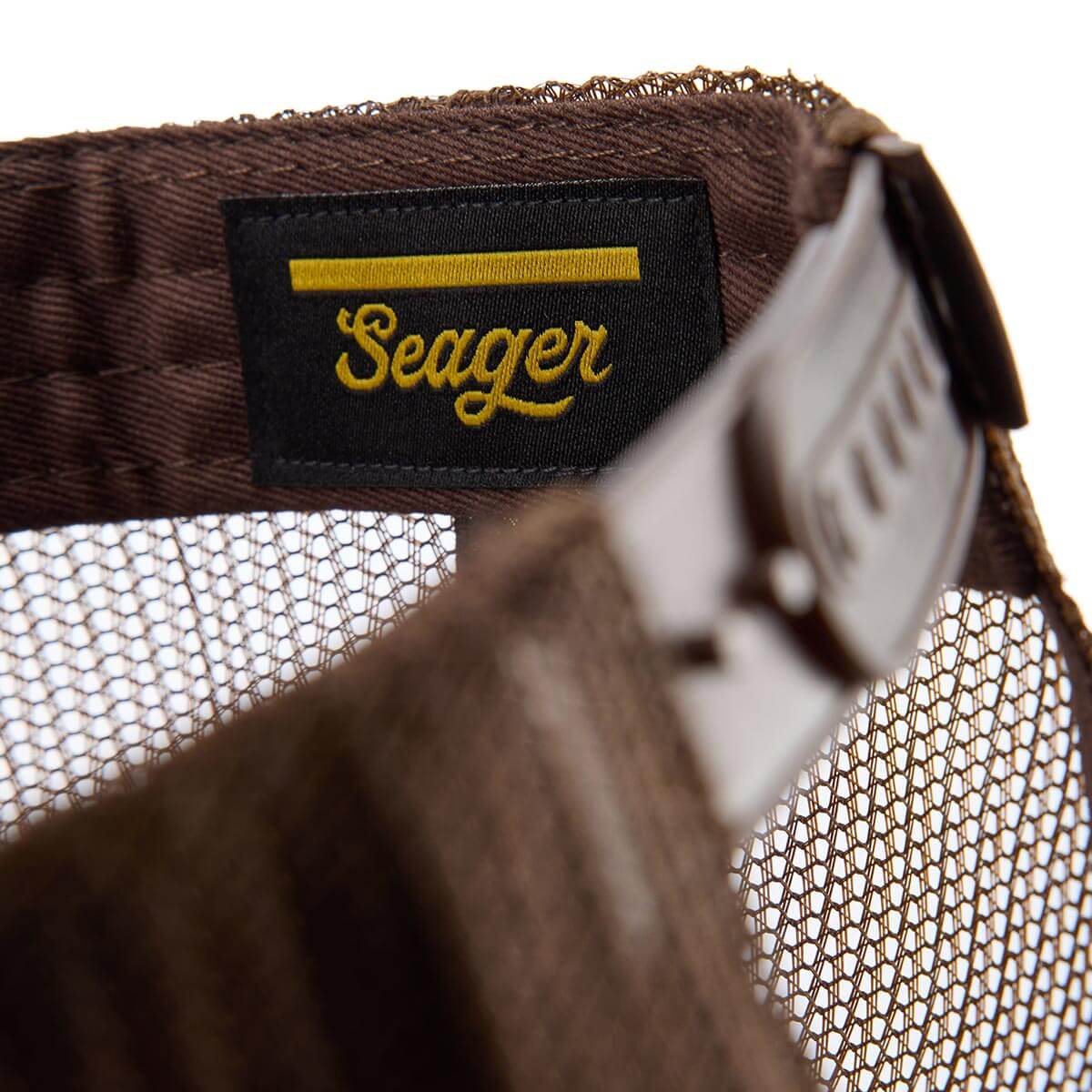 Seager Branded Trucker Snapback Cap Khaki