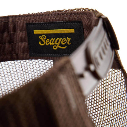 Seager Branded Trucker Snapback Cap Khaki