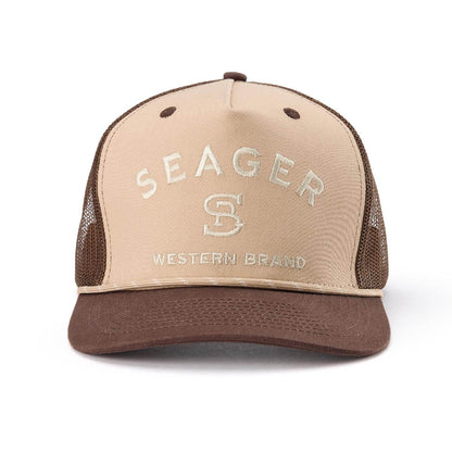 Seager Branded Trucker Snapback Cap Khaki