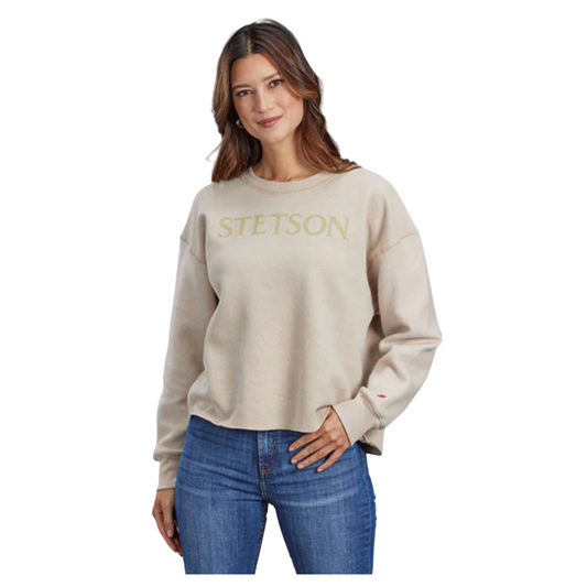Stetson Womens Mid Length Tan Sweatshirt