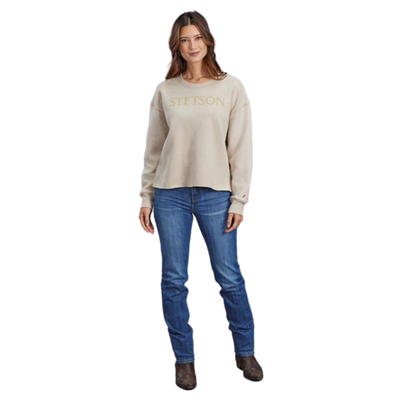 Stetson Womens Mid Length Tan Sweatshirt