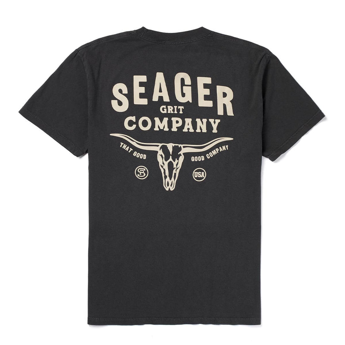 Seager Longhorn Premium Tee Pigment Black
