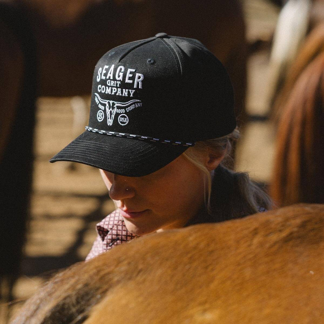 Seager Longhorn Snapback Cap Black