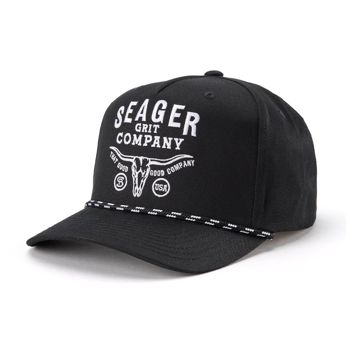 Seager Longhorn Snapback Cap Black