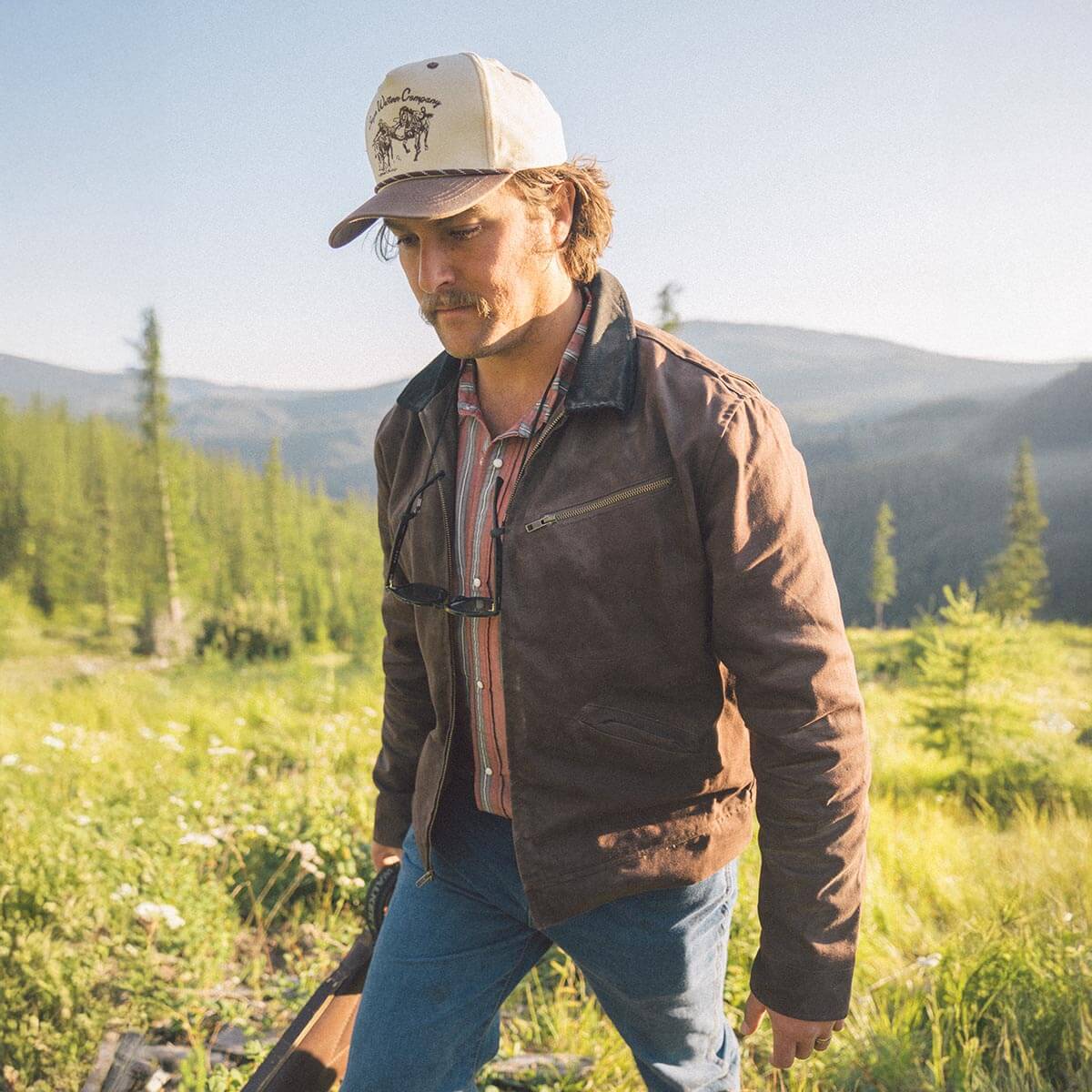 Seager Los Rios Canvas Snapback Cap Cream/Brown