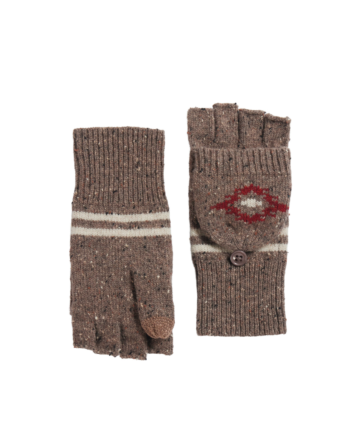 Pendleton Lambswool Convertible Mittens - Bison Brown, view 1