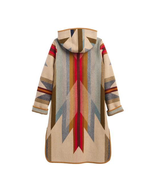 Pendleton Women's Hooded Jacquard Coat - Wyeth Trail Tan, view 2 alternate view