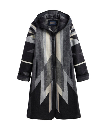 Pendleton Women's Hooded Jacquard Coat - Wyeth Trail Black, view 1
