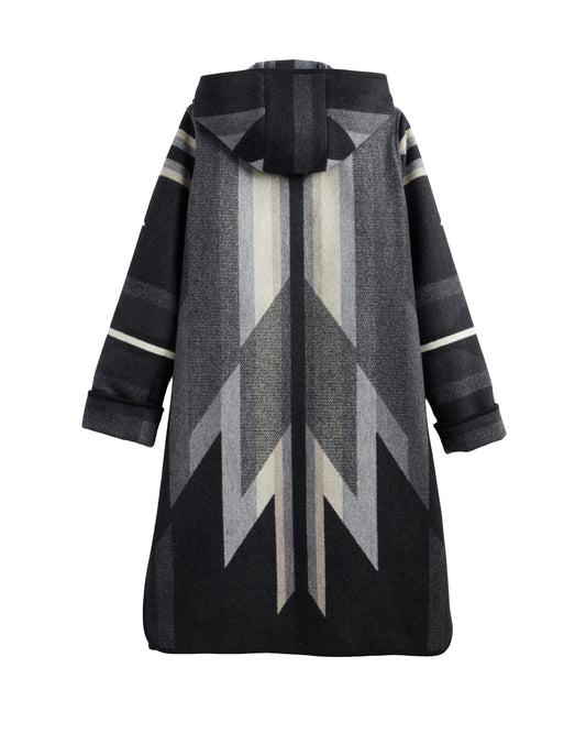 Pendleton Women's Hooded Jacquard Coat - Wyeth Trail Black, view 2 alternate view
