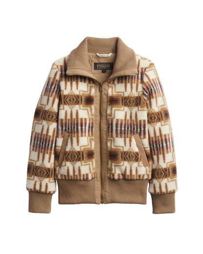 Pendleton Women's Foxglove Fleece Bomber - Tan/Ivory Harding, view 1