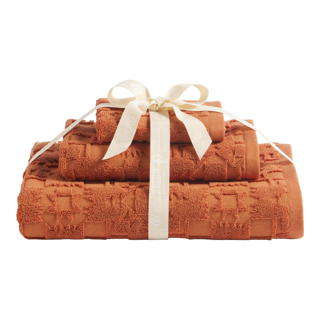Pendleton Sculpted 3-Piece Towel Set in Persimmon, view 2